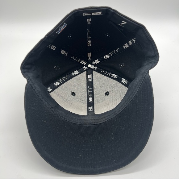 New Era New York Giants NFL Football Team Fitted Baseball Cap Hat Black Size 7” - Picture 5 of 5